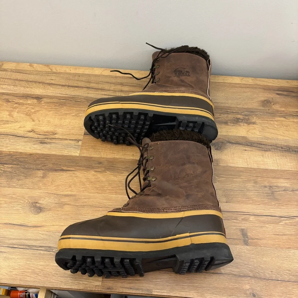 Sorel Dominator Leather Insulated Waterproof Winter Snow Boots Vintage Men’s
